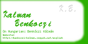 kalman benkoczi business card