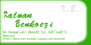 kalman benkoczi business card